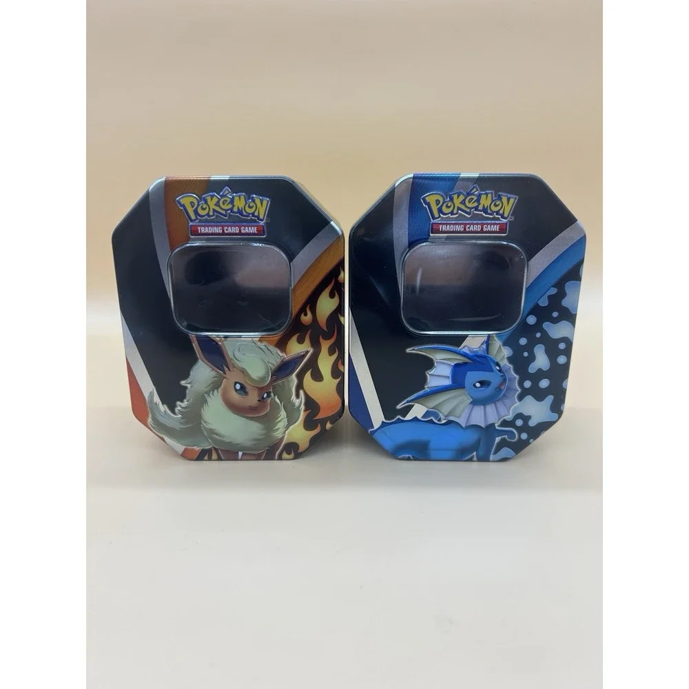 Pokemon TCG Eevee Evolutions Vaporeon & Flareon Empty Tin Lot of 2